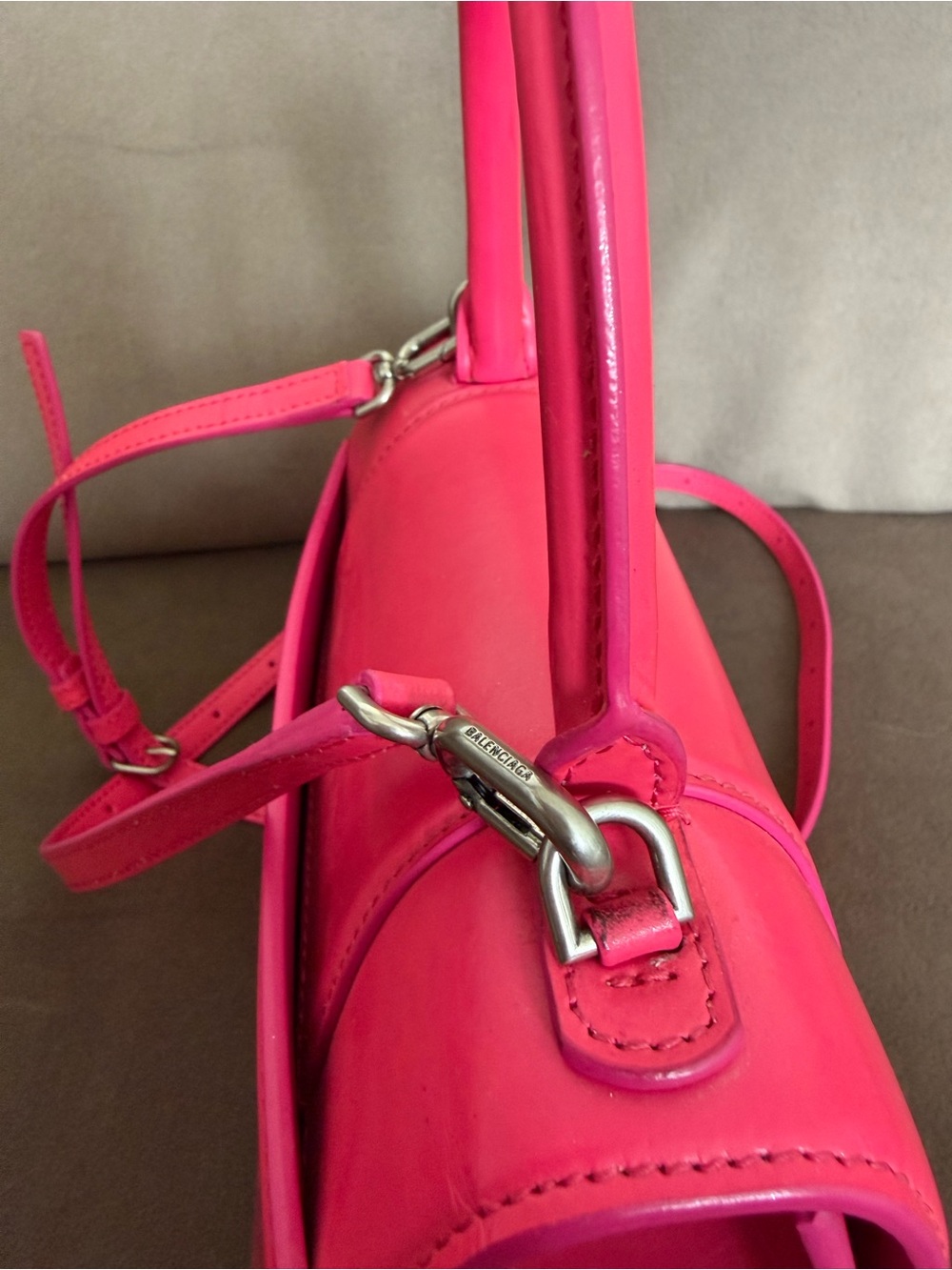 Balenciaga Mini Top Handle Bag in Bright Pink - Picture 10 of 12